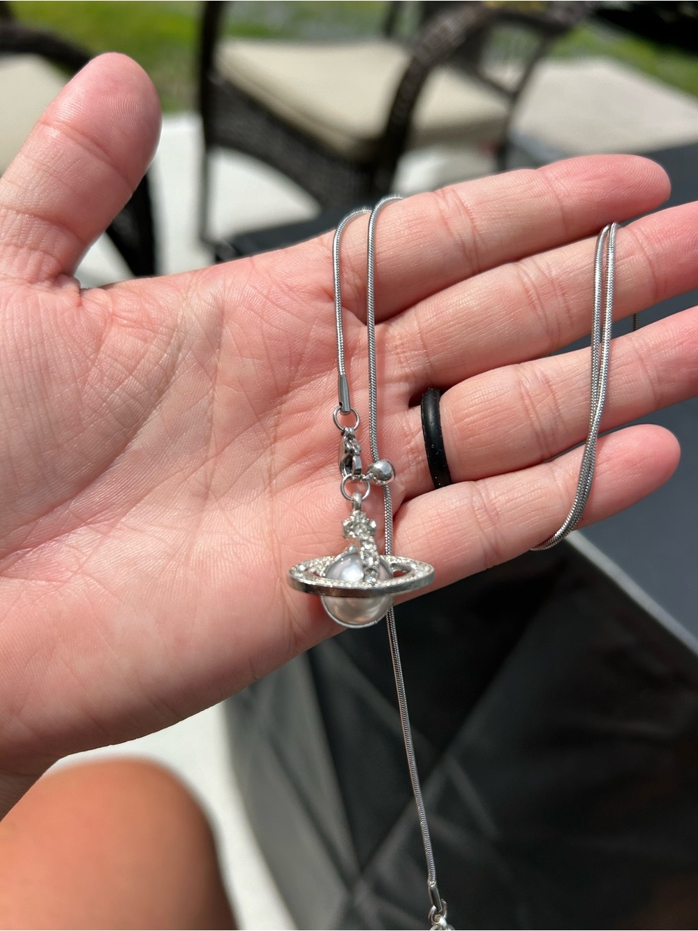 5/&25 Silver Orb Pendant Necklace - Silver